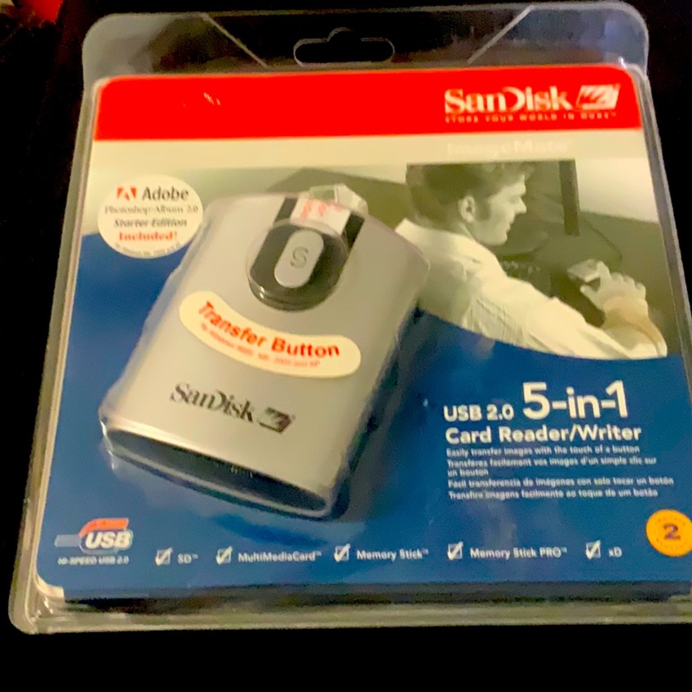 SanDisk USB‎ 2.0 5-in-1 Card Reader/Writer New Old Stock EUC